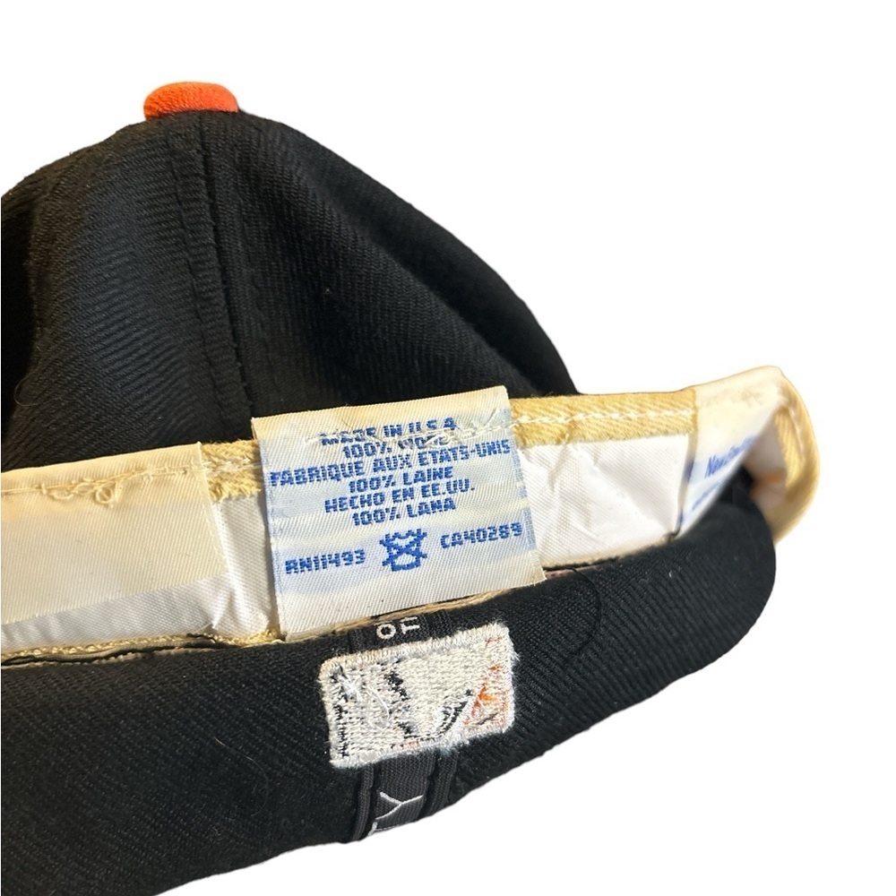 New‎ Era Wool Baltimore Orioles Fitted Hat Black and Orange Size 7 1/2 - Picture 7 of 7